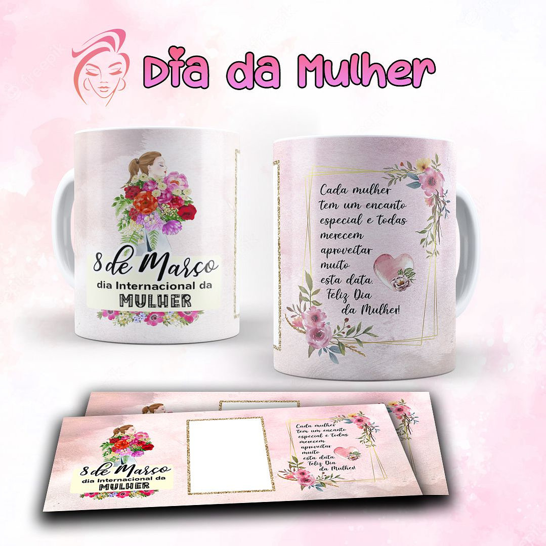 7 Artes para Caneca Dia das Mulheres Arquivo Editável  3