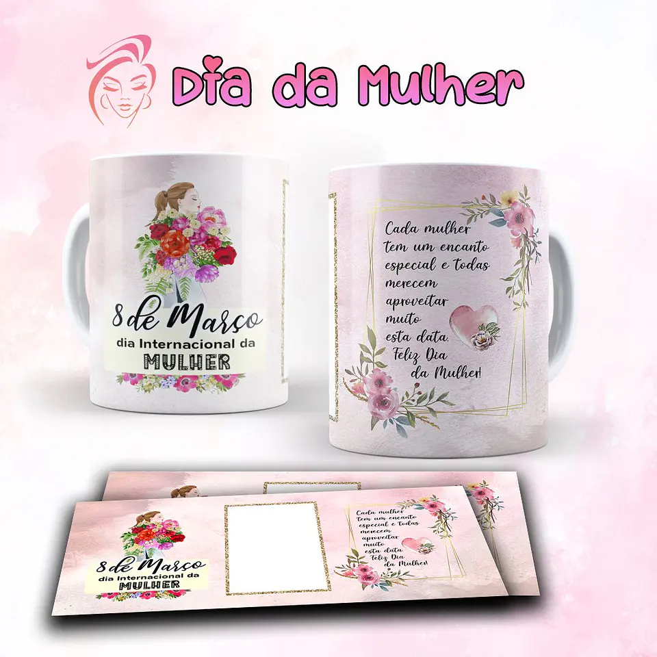 7 Artes para Caneca Dia das Mulheres Arquivo Editável  3