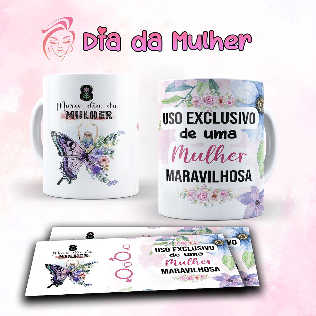 7 Artes para Caneca Dia das Mulheres Arquivo Editável  4