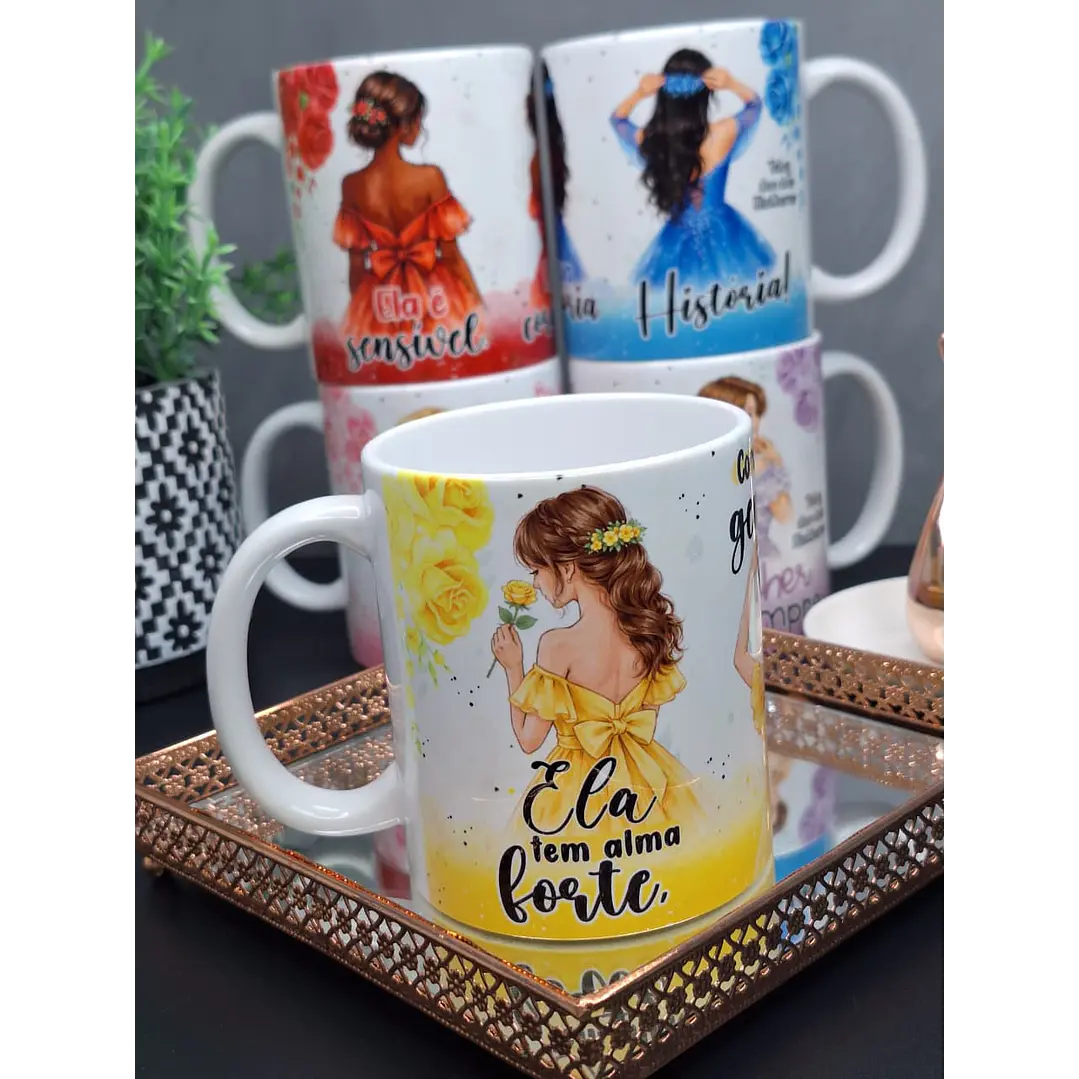 9 Artes para Caneca Ela é Mulher Dia das Mulheres Arquivo em Jpg 3