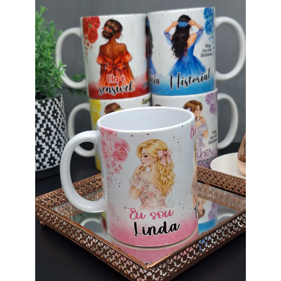 9 Artes para Caneca Ela é Mulher Dia das Mulheres Arquivo em Jpg 1