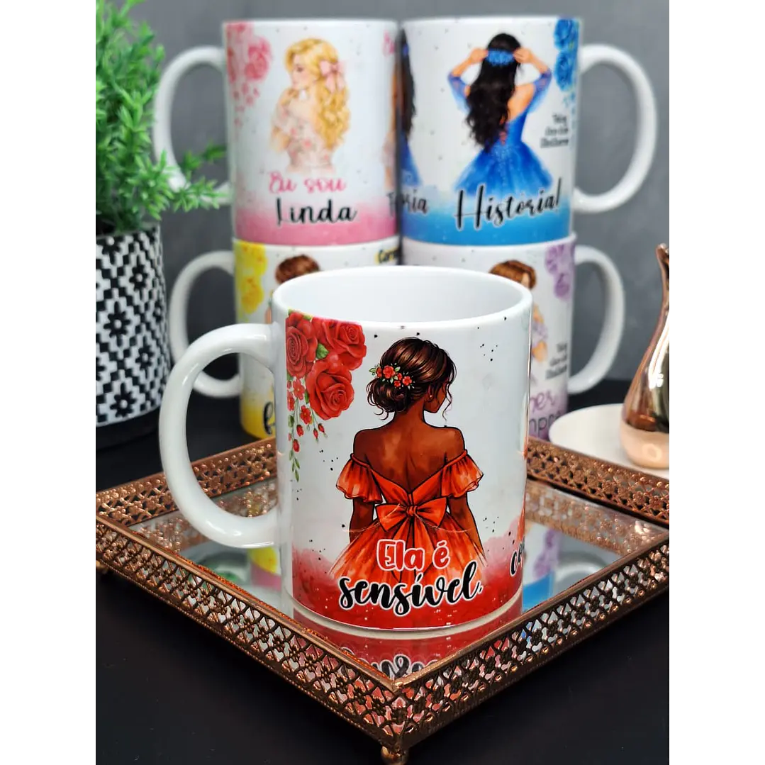9 Artes para Caneca Ela é Mulher Dia das Mulheres Arquivo em Jpg 2