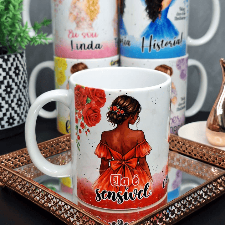 9 Artes para Caneca Ela é Mulher Dia das Mulheres Arquivo em Jpg 2