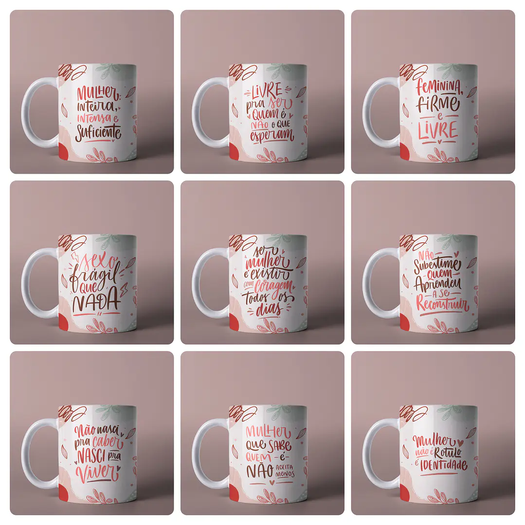 15 Artes para Caneca Frases Dia das Mulheres Mulherão Arquivo em Png 2
