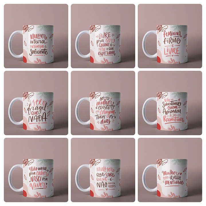 15 Artes para Caneca Frases Dia das Mulheres Mulherão Arquivo em Png 2