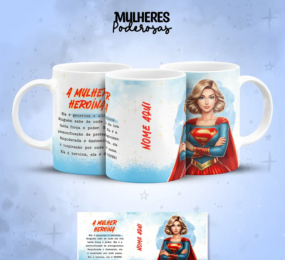 17 Artes para Caneca Dia das  Mulheres Personagens Arquivo em Jpg  2