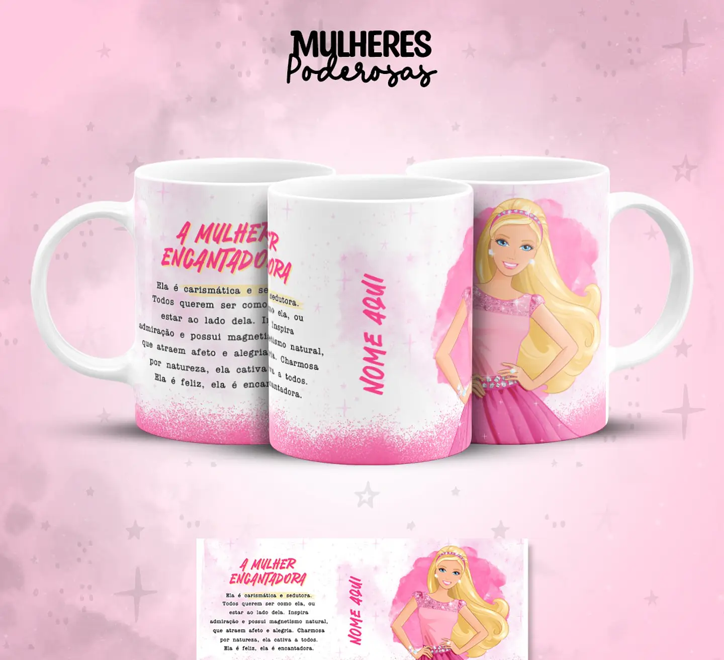 17 Artes para Caneca Dia das  Mulheres Personagens Arquivo em Jpg  4
