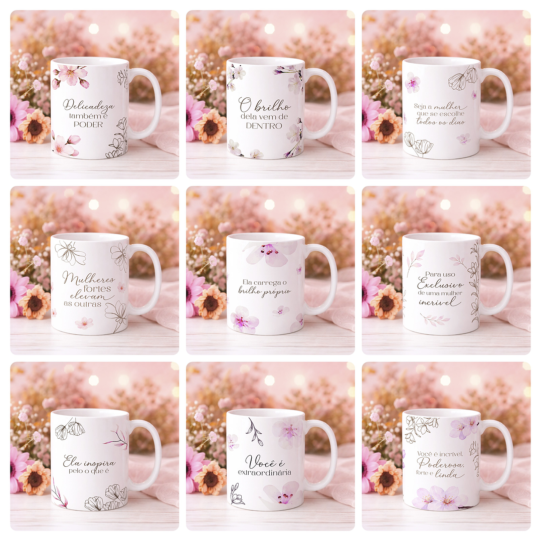 20 Artes para Caneca Dia das Mulheres Arquivo editável  2