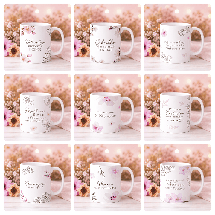20 Artes para Caneca Dia das Mulheres Arquivo editável  2