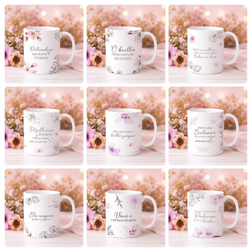 20 Artes para Caneca Dia das Mulheres Arquivo editável  2
