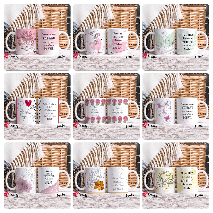 20 Artes para Caneca dia das Mulheres Em Linhas Arquivo em Png 1