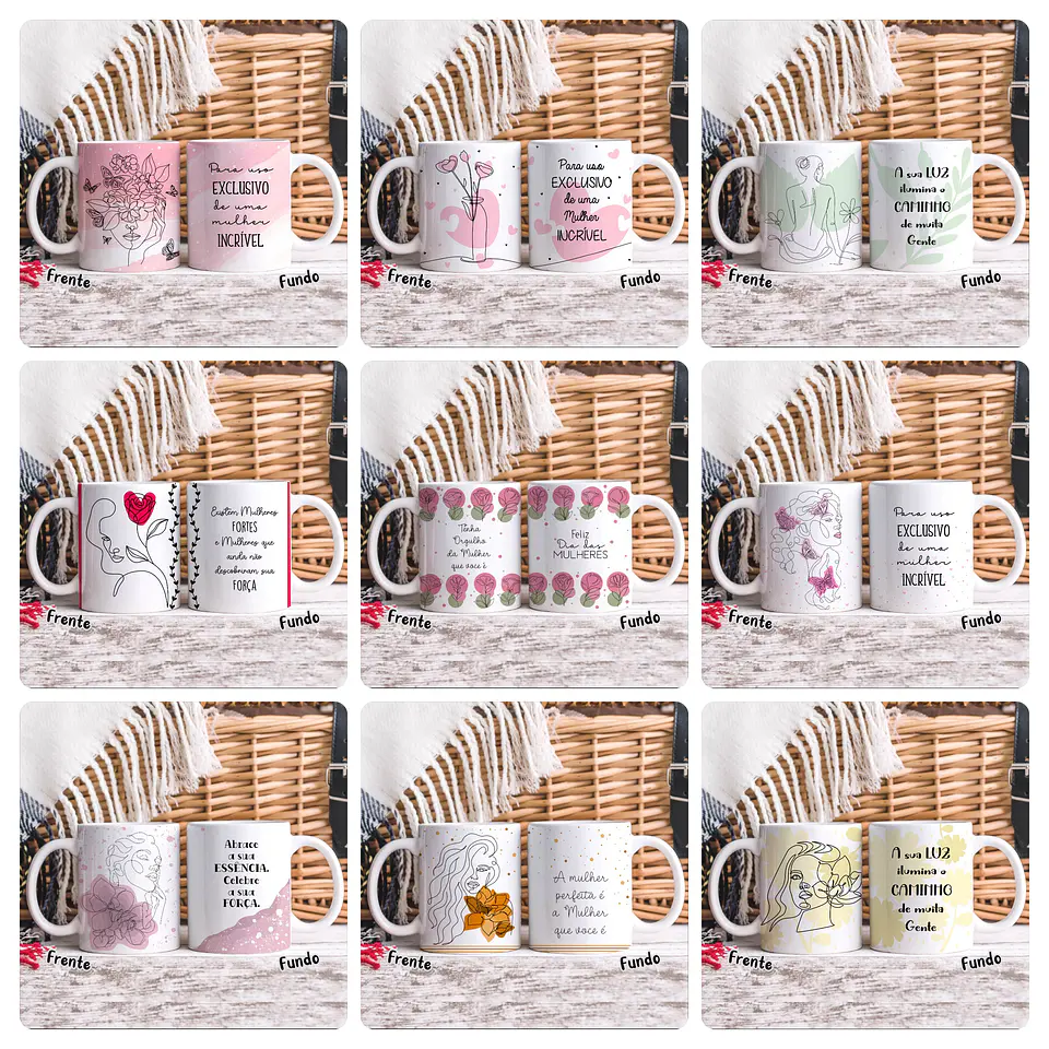 20 Artes para Caneca dia das Mulheres Em Linhas Arquivo em Png 1
