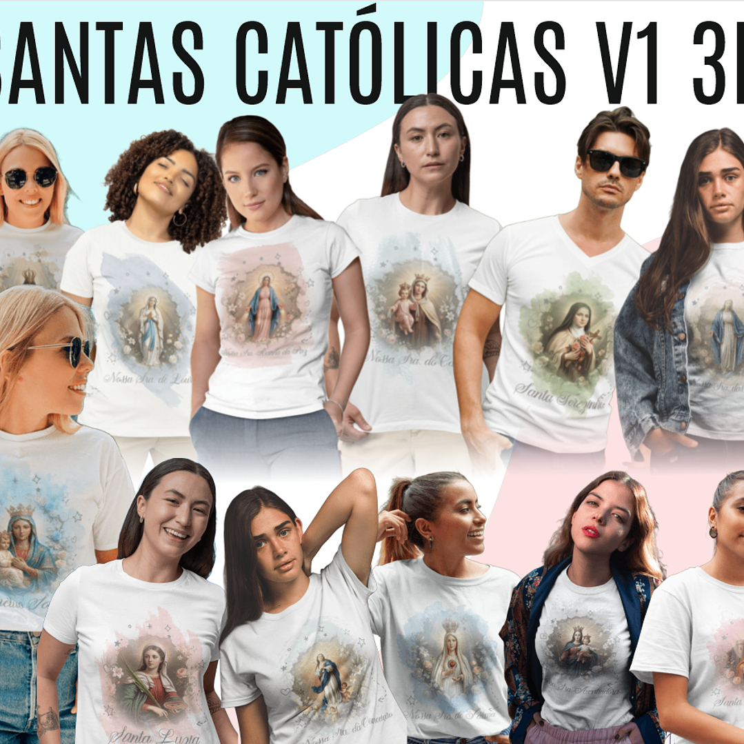 24 Artes para Caneca e Camisa Santinhas Catolicas Arquivo Editável 3