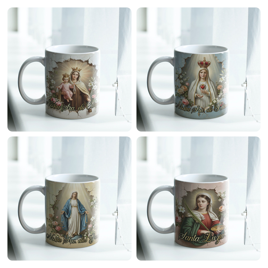 24 Artes para Caneca e Camisa Santinhas Catolicas Arquivo Editável 5
