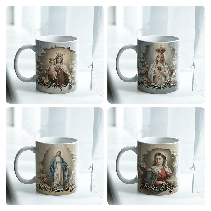 24 Artes para Caneca e Camisa Santinhas Catolicas Arquivo Editável 5