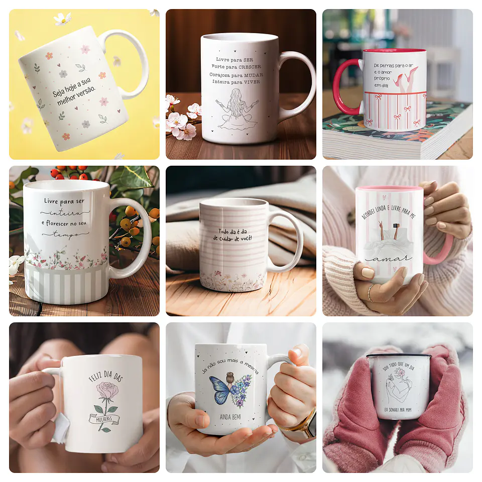 32 Artes para Caneca e Xicara Dia Das Mulheres Arquivo Editável  2