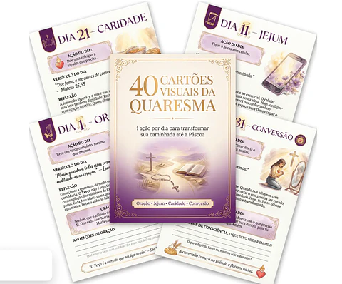 40 Cartões Visuais da Quaresma Arquivo em Pdf 