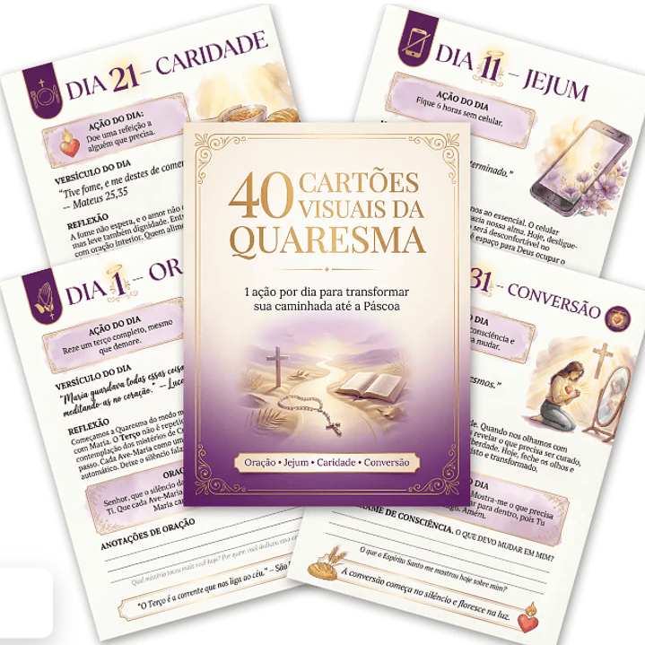 40 Cartões Visuais da Quaresma Arquivo em Pdf  1