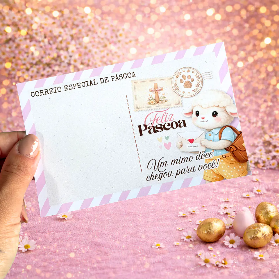 Arquivo Card Postal Páscoa Coelhinho Arquivo em Pdf 3