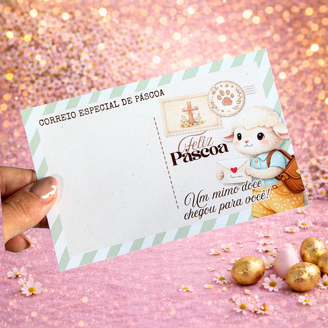 Arquivo Card Postal Páscoa Coelhinho Arquivo em Pdf 6