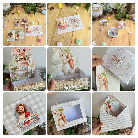 Arquivos Mimos Páscoa Cristã e Coelhinho Arquivo Editável em Canva