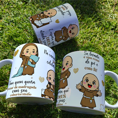 3 Artes para Caneca Frei em Orações Arquivo em Png