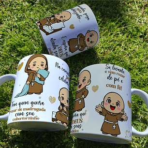3 Artes para Caneca Frei em Orações Arquivo em Png