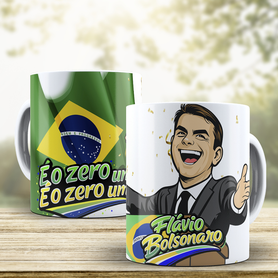 4 Artes para Caneca Flavio Bolsonaro Politica Arquivo em Editável  2