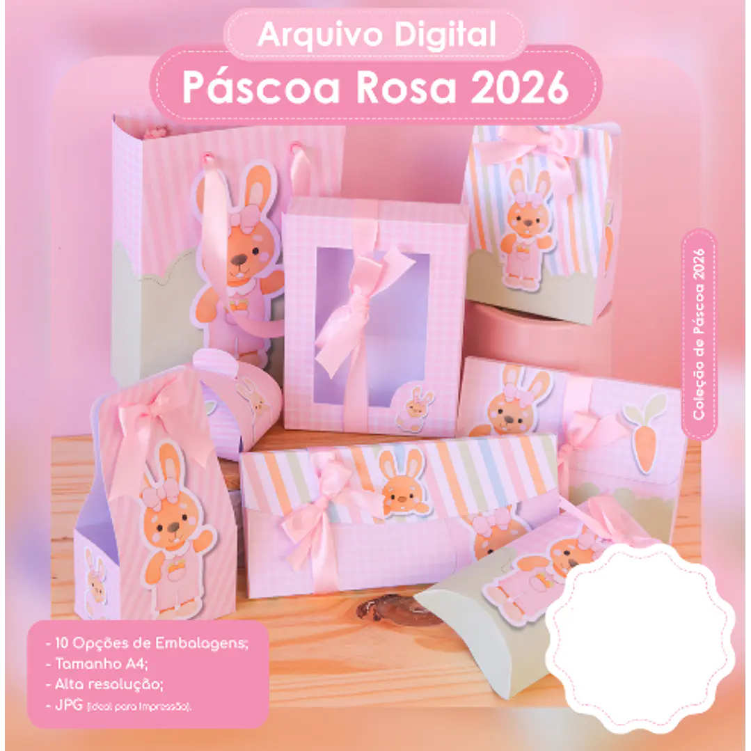 Arquivo Páscoa Rosa Mimos Arquivo em Png 1