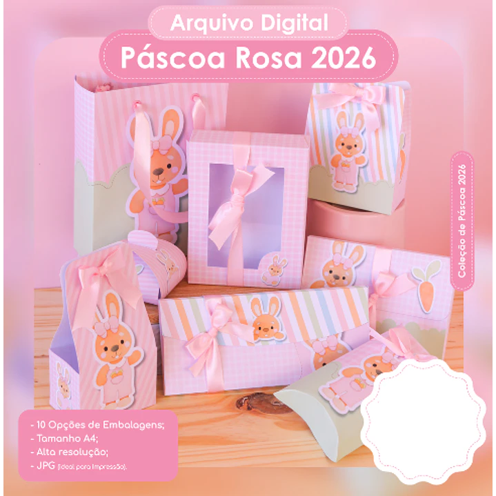 Arquivo Páscoa Rosa Mimos Arquivo em Png 1