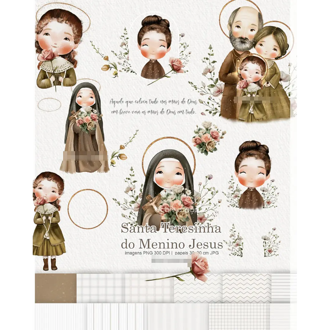Kit Digital Santa Teresinha do Menino Jesus Arquivos em Png  1