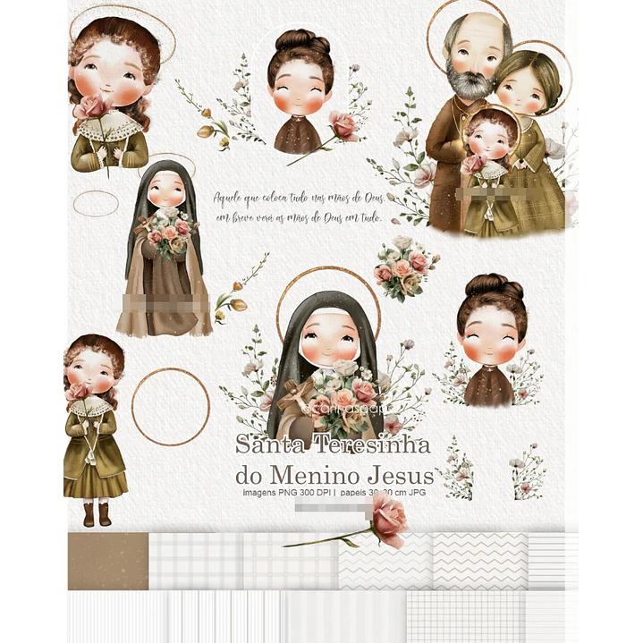 Kit Digital Santa Teresinha do Menino Jesus Arquivos em Png  1