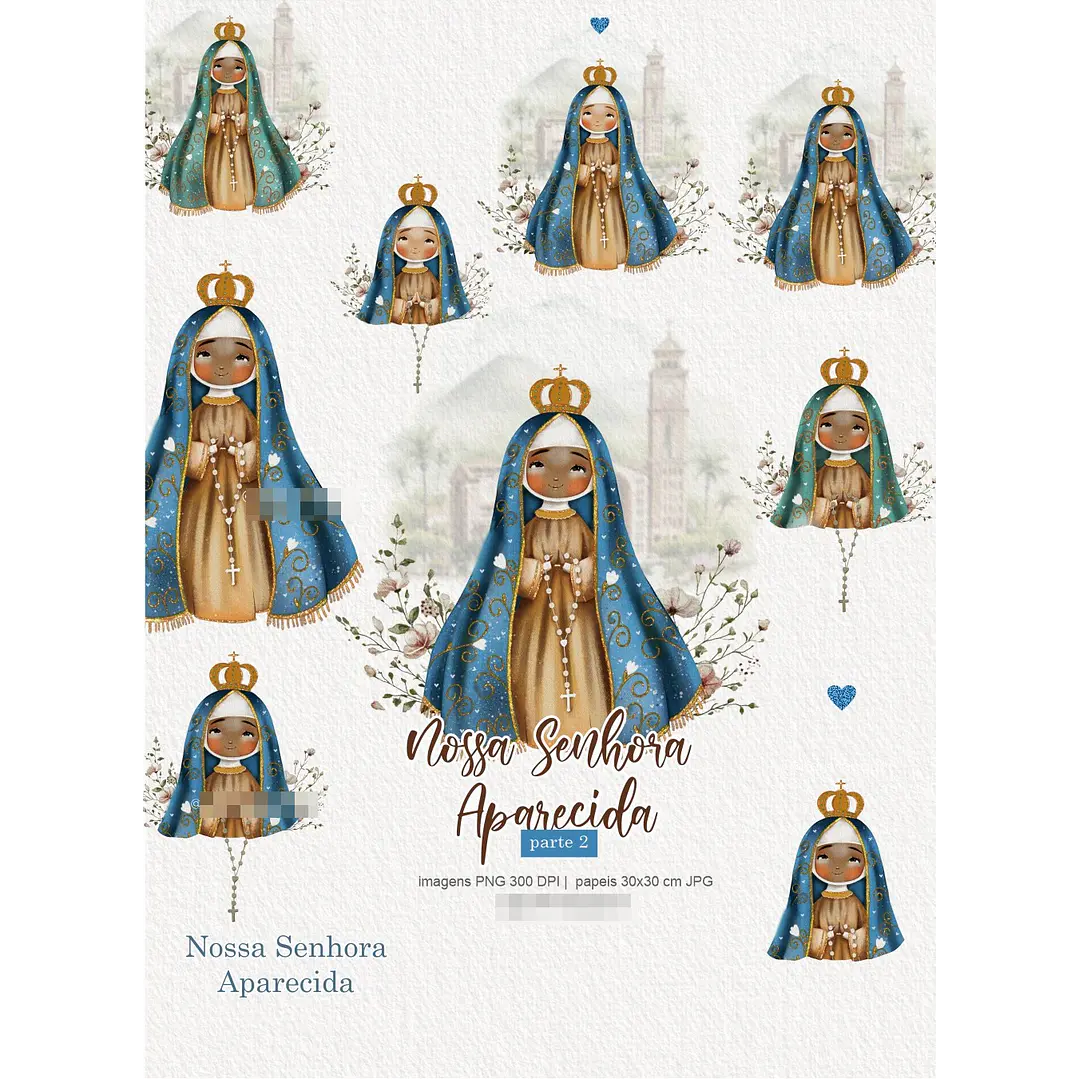 Kit Digital Nossa Senhora Aparecida Arquivos em Png  1