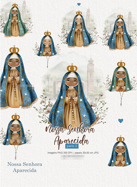 Kit Digital Nossa Senhora Aparecida Arquivos em Png 