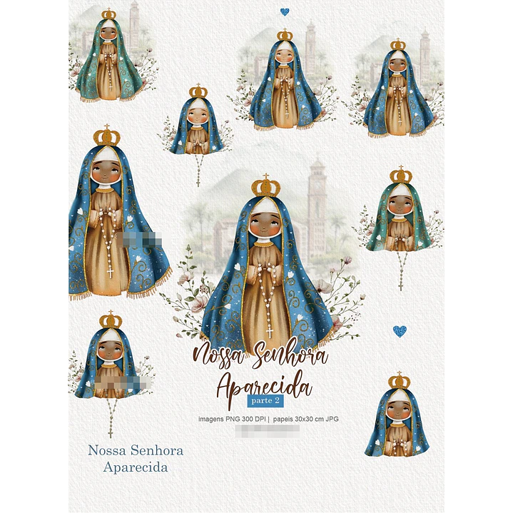 Kit Digital Nossa Senhora Aparecida Arquivos em Png  1