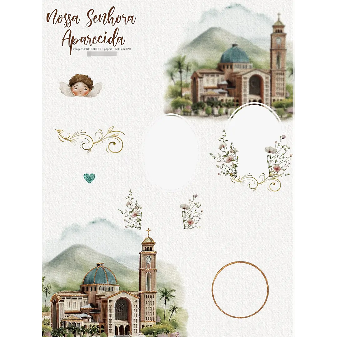 Kit Digital Nossa Senhora Aparecida Arquivos em Png  3