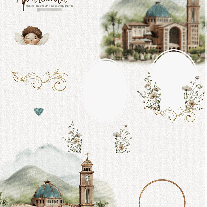 Kit Digital Nossa Senhora Aparecida Arquivos em Png  3