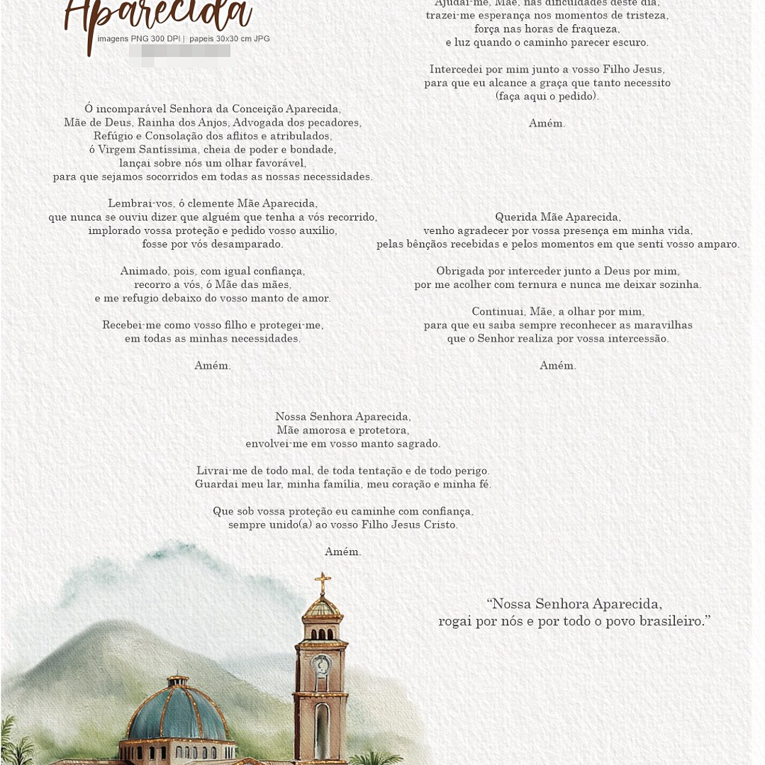 Kit Digital Nossa Senhora Aparecida Arquivos em Png  5