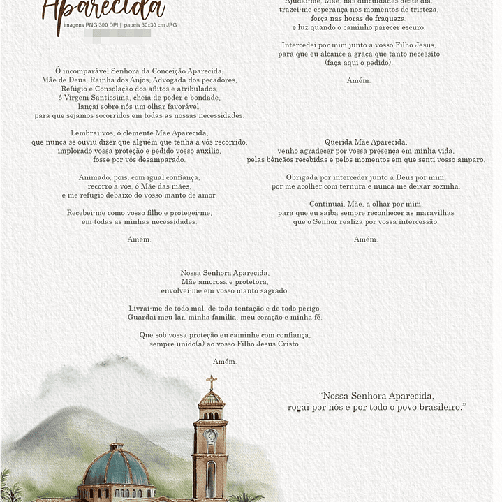 Kit Digital Nossa Senhora Aparecida Arquivos em Png  5