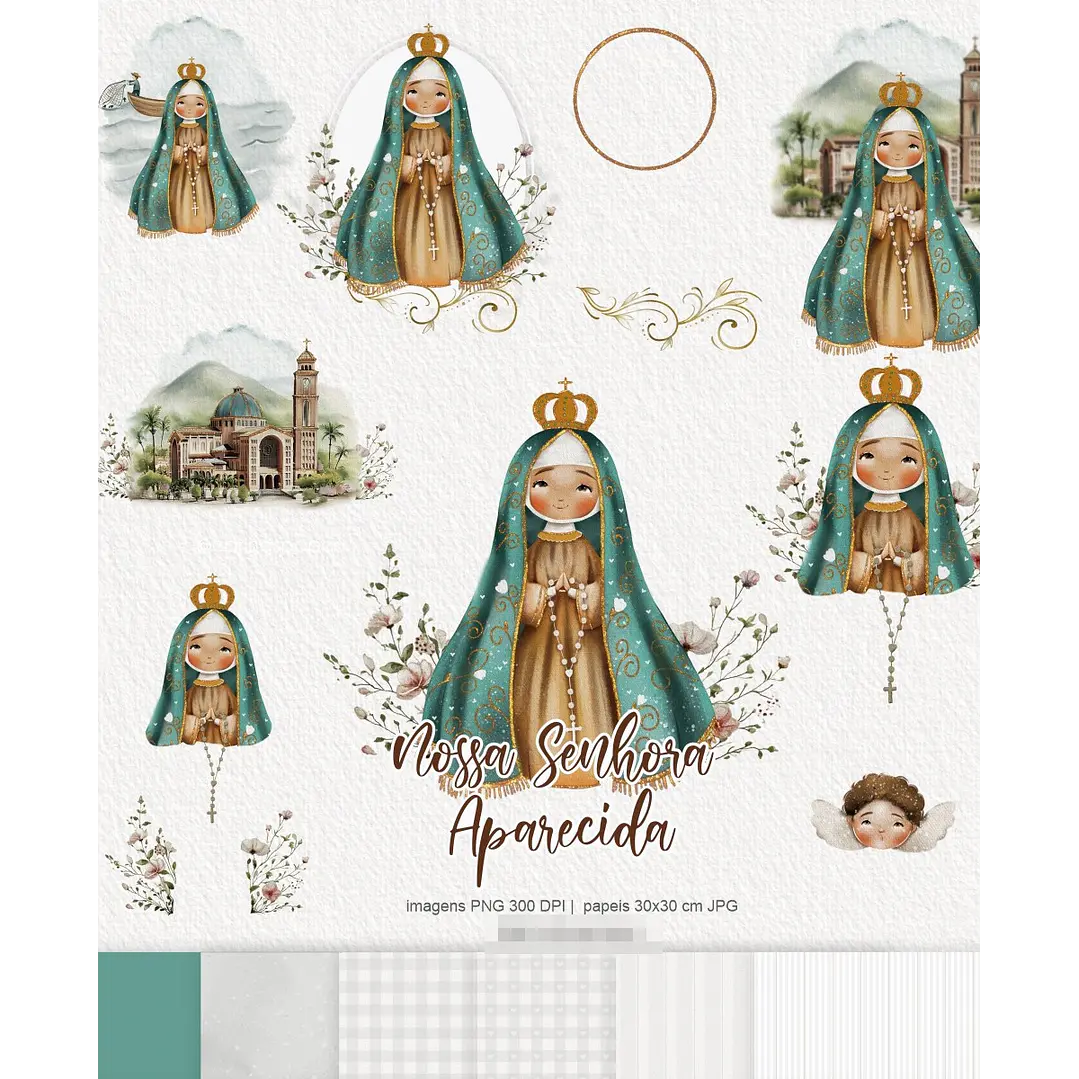 Kit Digital Nossa Senhora Aparecida Arquivos em Png  2