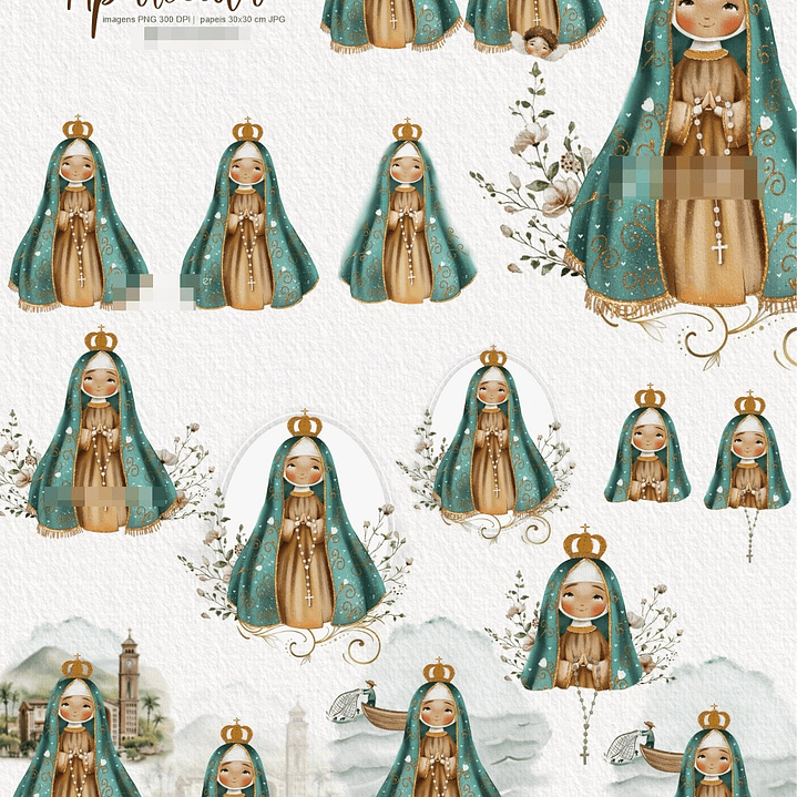 Kit Digital Nossa Senhora Aparecida Arquivos em Png  6