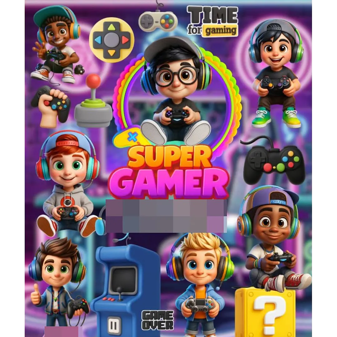 Kit Digital Super Gamer  Arquivos em Png 1