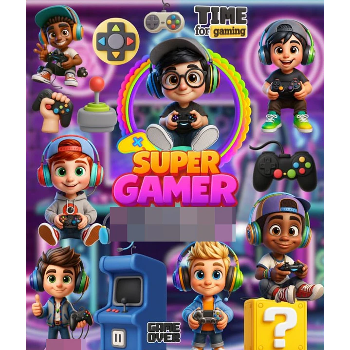 Kit Digital Super Gamer  Arquivos em Png 1