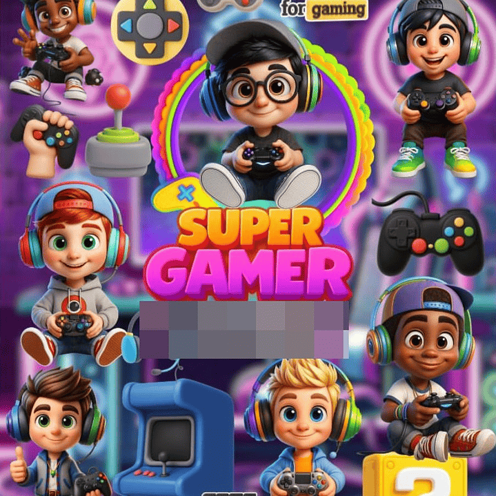 Kit Digital Super Gamer  Arquivos em Png 1