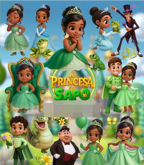 Kit Digital A Princesa e o Sapo 3D Arquivos em Png
