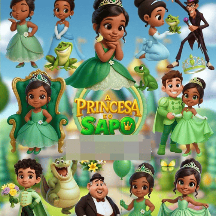 Kit Digital A Princesa e o Sapo 3D Arquivos em Png 1