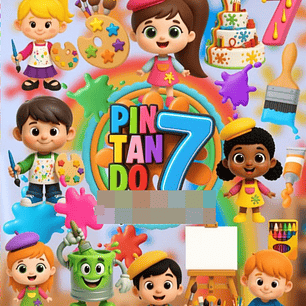 Kit Digital Pintando O Sete Arquivos em Png 