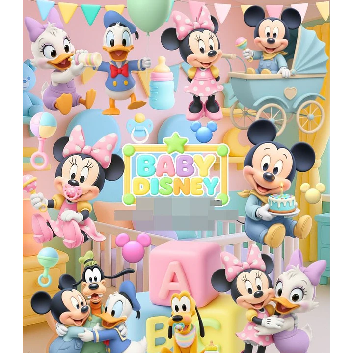 Kit Digital Disney Baby Arquivos em Png 1