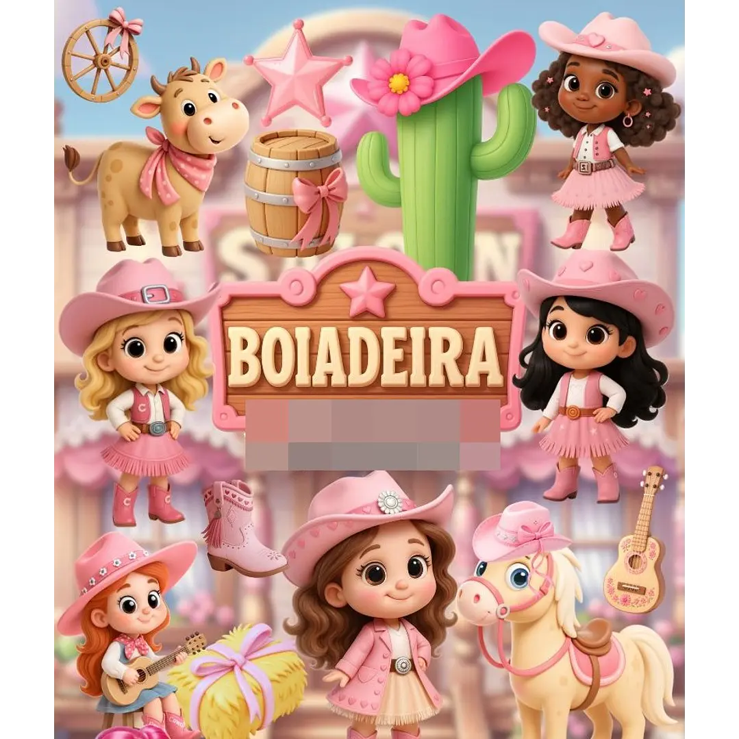 Kit Digital Boiadeira Cowgirl 3d Arquivos em Png 1