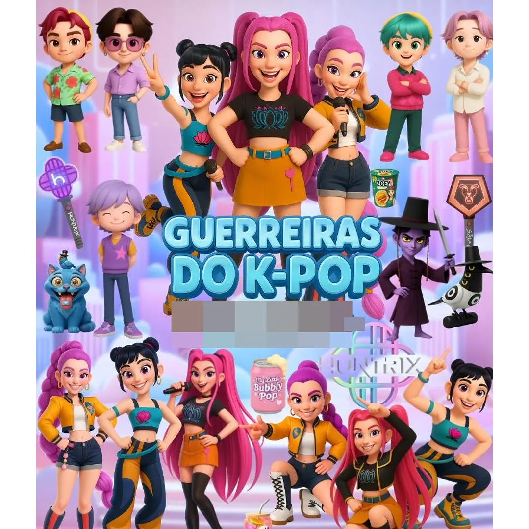 Kit Digital Guerreiras Do K-Pop 3D Cute Arquivos em Png 1